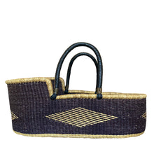 Baby Moses Basket Black Handles - Diamond