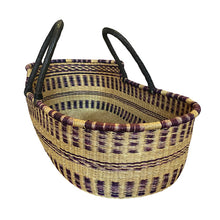 Baby Moses Basket Black Handles - Purple