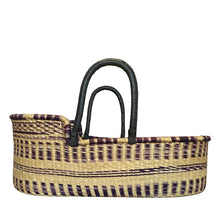 Baby Moses Basket Black Handles - Purple