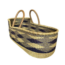 Baby Moses Basket Brown Handles - Checkered