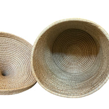 Madagascar Woven Palm Lidded Basket - Large