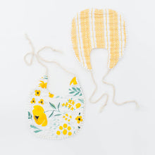 Clementine Kids Bib 2-Pack - Buttercup Blossom and Mustard Herringbone