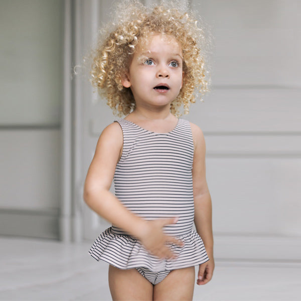 Konges Sl jd Soleil Girls UV Swimsuit Striped Navy Nature