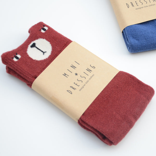 mini dressing socks Mini Dressing Red Bear Knee Socks