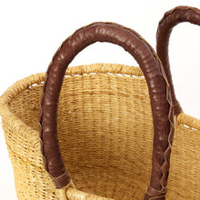 Mini Moses Doll’s Basket – Natural with Brown Handles