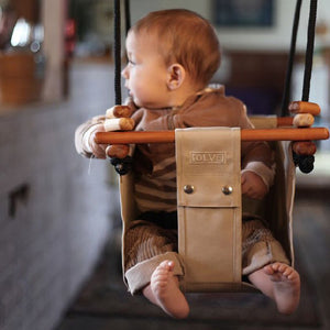 Solvej Swings Baby and Toddler Swing – Soft Linen