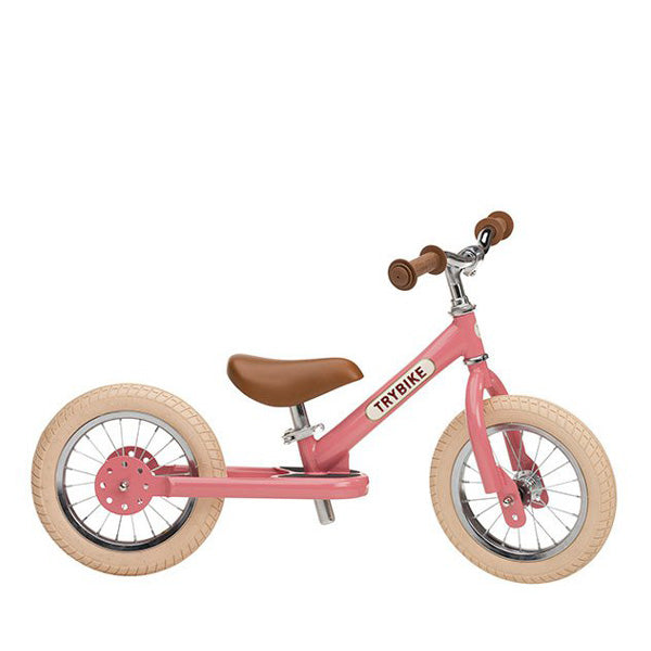 Trybike Balance Bike Steel Vintage Pink Elenfhant