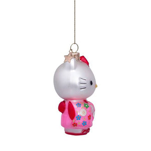 Vondels Glass Shaped Christmas Ornament - Hello Kitty w/kimono