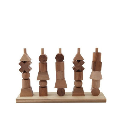 Wooden Story Stacking Toy – Natural