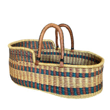 Baby Moses Basket Brown Handles - Multicolor