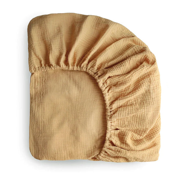 Mushie Extra Soft Crib Sheet - Fall Yellow