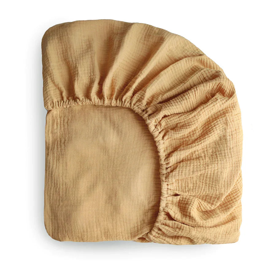 Mushie Extra Soft Crib Sheet - Fall Yellow