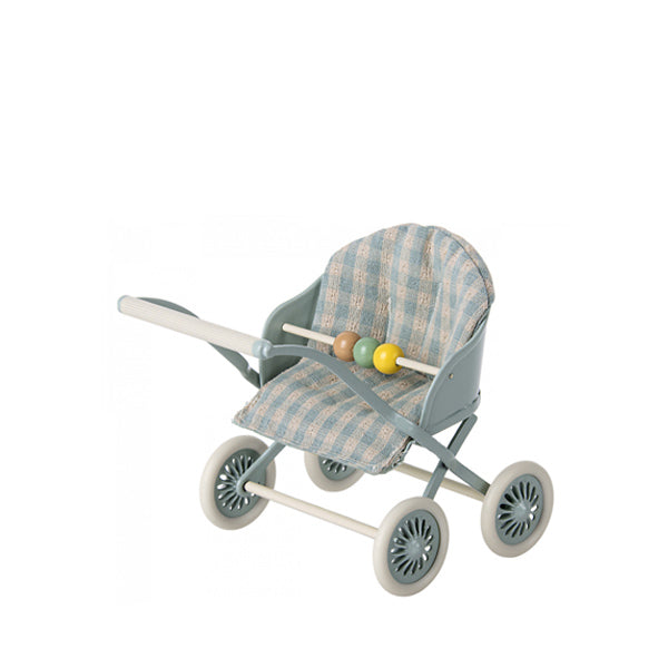 Maileg Stroller, Baby Mice - Mint