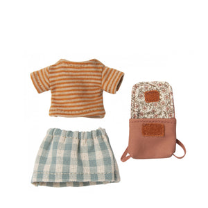 Maileg Clothes and Bag, Big Sister Mouse - Old Rose