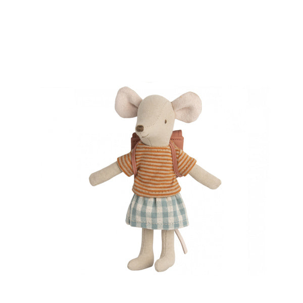 Maileg Tricycle Mouse, Big Sister with Bag - Old Rose