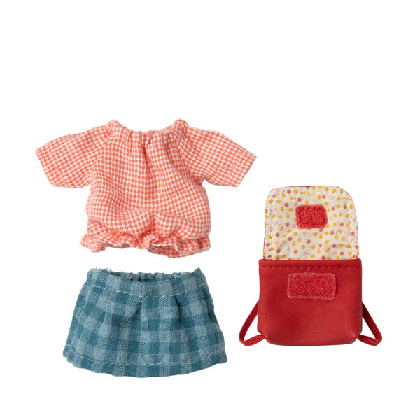 Maileg Clothes and Bag, Big Sister Mouse - Red