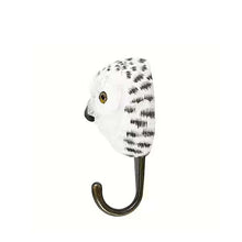 Wildlife Garden Hand Carved Animal Hook - Snowy Owl
