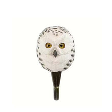 Wildlife Garden Hand Carved Animal Hook - Snowy Owl