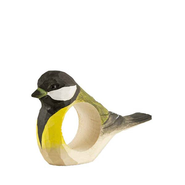 Wildlife Garden Hand Carved Napkin Ring - Great Tit