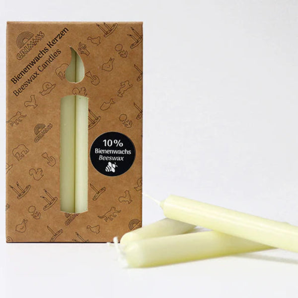 Grimm's 10% Beeswax Candles 12 Pieces - Cream