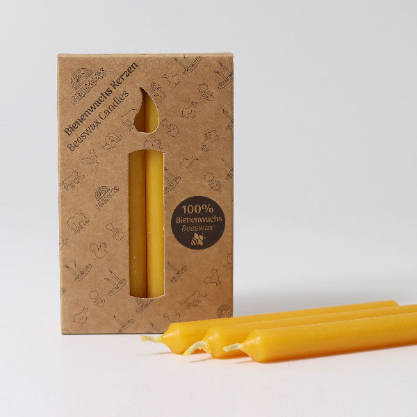 Grimm's 100% Beeswax Candles 12 Pieces - Amber
