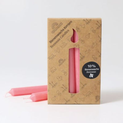 Grimm's 10% Beeswax Candles 12 Pieces - Old Rose