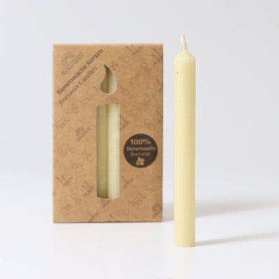 Grimm's 100% Beeswax Candles 12 Pieces - Cream