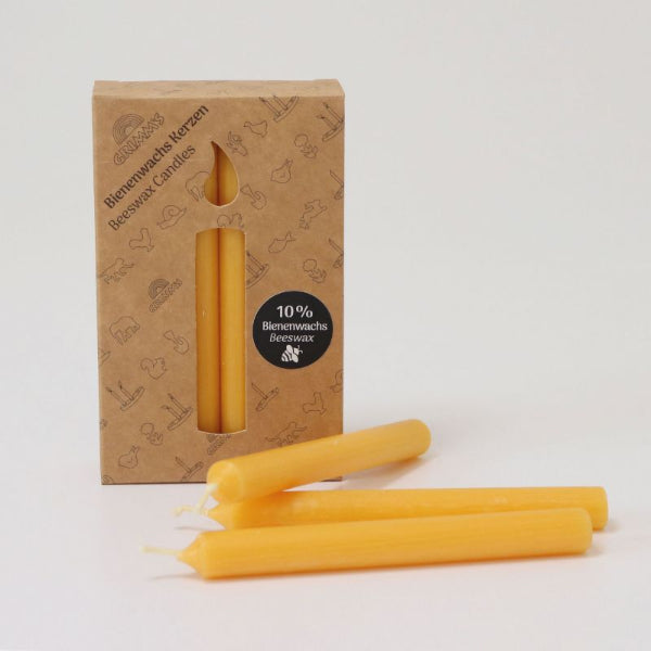 Grimm's 10% Beeswax Candles 12 Pieces - Amber