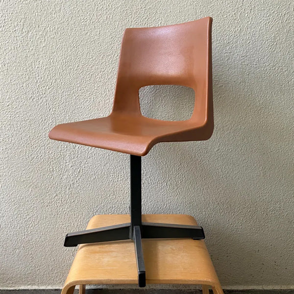 Rare vintage Industrial Children's Chair - Brown