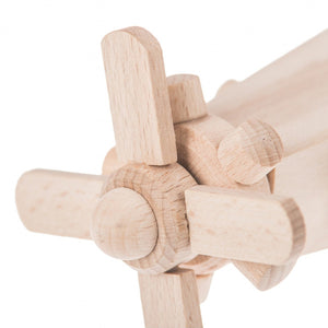 Bartu Wooden Propeller Aircraft - Natural