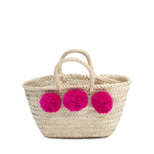 Bohemia Design Mini Pom Pom Basket – Fuchsia