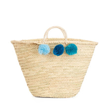 Bohemia Design Pom Pom Basket – Blue Ombre - Elenfhant