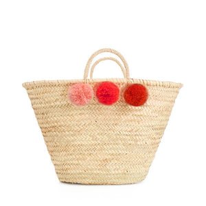 Bohemia Design Pom Pom Basket – Orange Ombre - Elenfhant