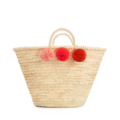 Bohemia Design Pom Pom Basket – Orange Ombre - Elenfhant