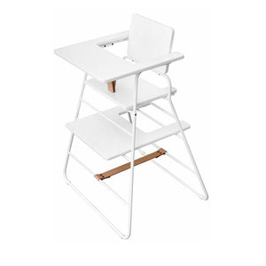 BudtzBendix TOWERchair and Tray - White (w. brown leather)