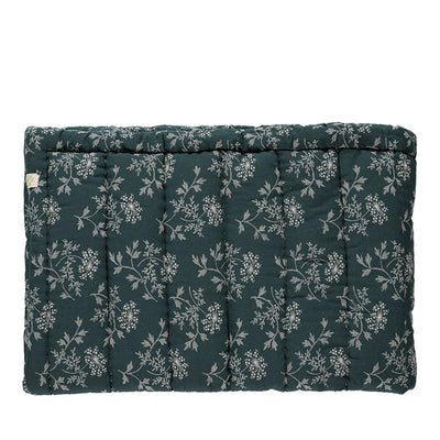 Camomile London Hanako Floral Hand Quilted Blanket – Thunder Blue
