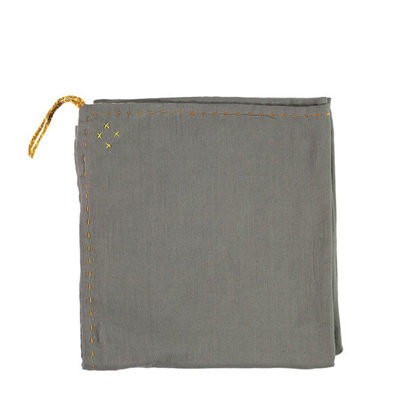 Camomile London Single Layer Swaddle Blanket – Slate Grey