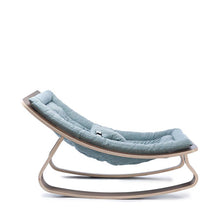Charlie Crane LEVO Rocker in Walnut - Aruba Blue