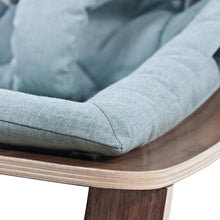 Charlie Crane LEVO Rocker in Walnut - Aruba Blue
