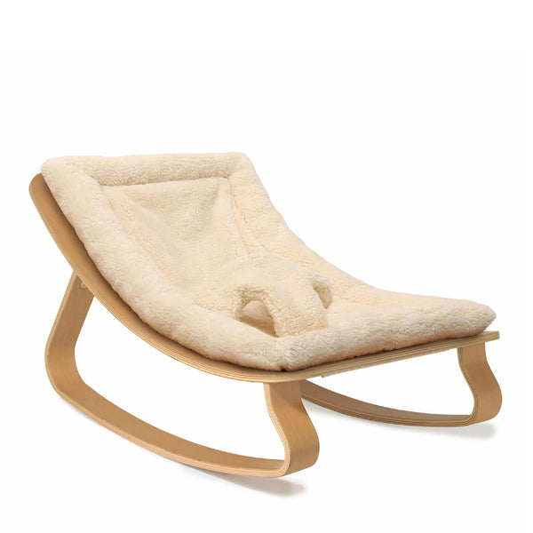 Charlie Crane LEVO Rocker in Beech - Fur Milk Cushion