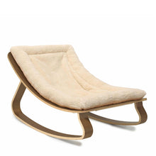 Charlie Crane LEVO Rocker in Walnut - Fur Milk Cushion