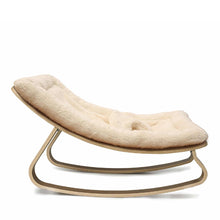 Charlie Crane LEVO Rocker in Walnut - Fur Milk Cushion