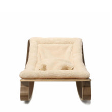 Charlie Crane LEVO Rocker in Walnut - Fur Milk Cushion