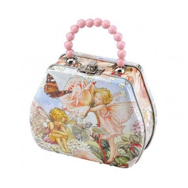 Flower Fairies Tin Carry Case With Bead Handle - Pink