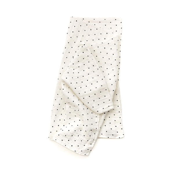 Clementine Kids Swaddle – Black and White Polka Dot
