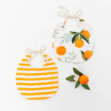 Clementine Kids Bib 2-Pack - Clementine and Citrus Stripe