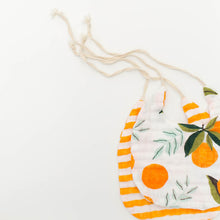 Clementine Kids Bib 2-Pack - Clementine and Citrus Stripe