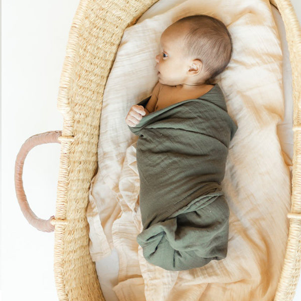 Clementine Kids Heirloom Swaddle – Deep Olive