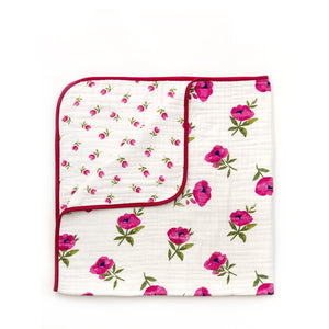 Clementine Kids Reversible Quilt – Raspberry Peony - Elenfhant