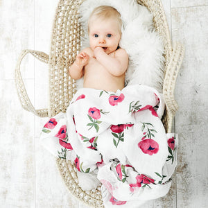 Clementine Kids Swaddle – Raspberry Peony - Elenfhant